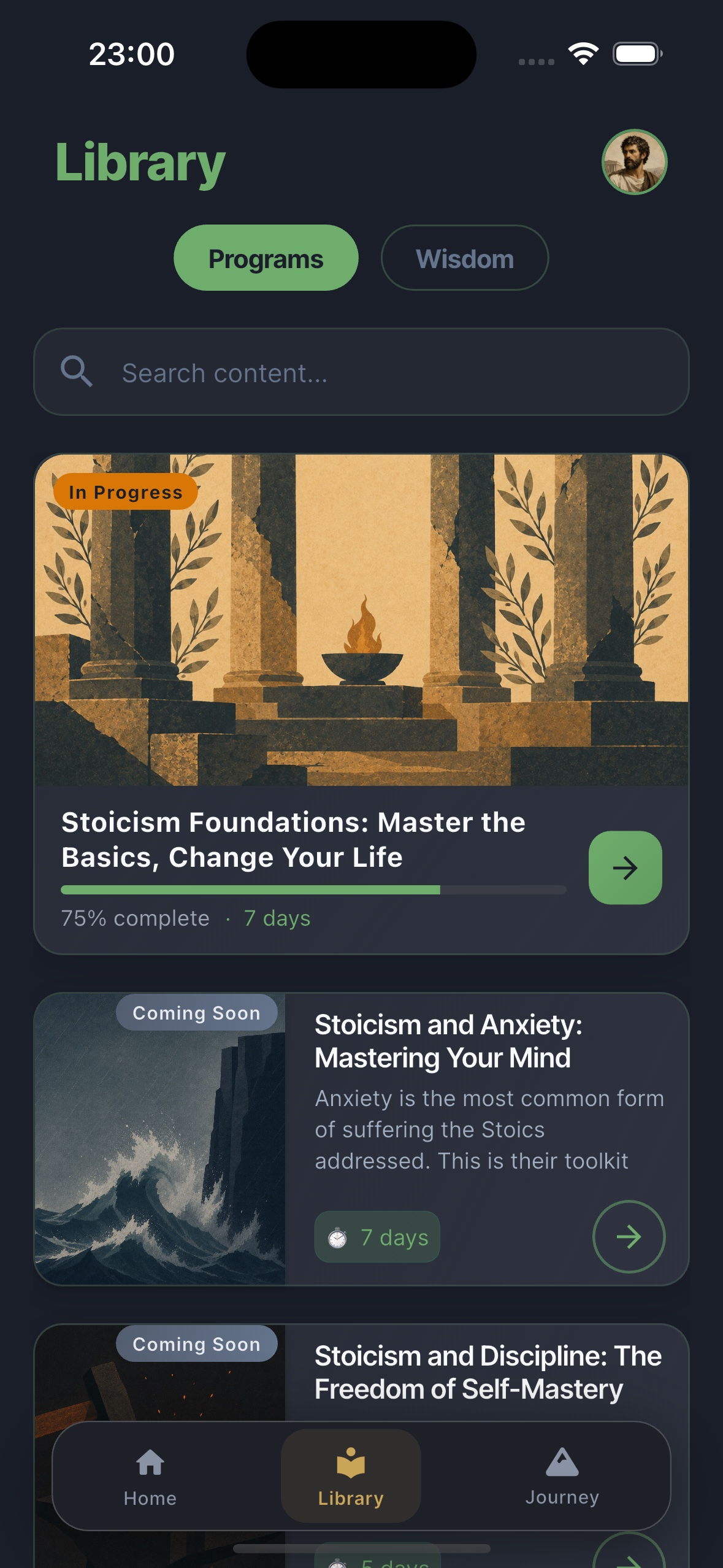 Stoicademy library of guided programs